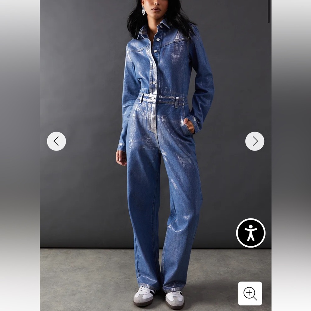 DENIM METALLIC JUMPSUIT